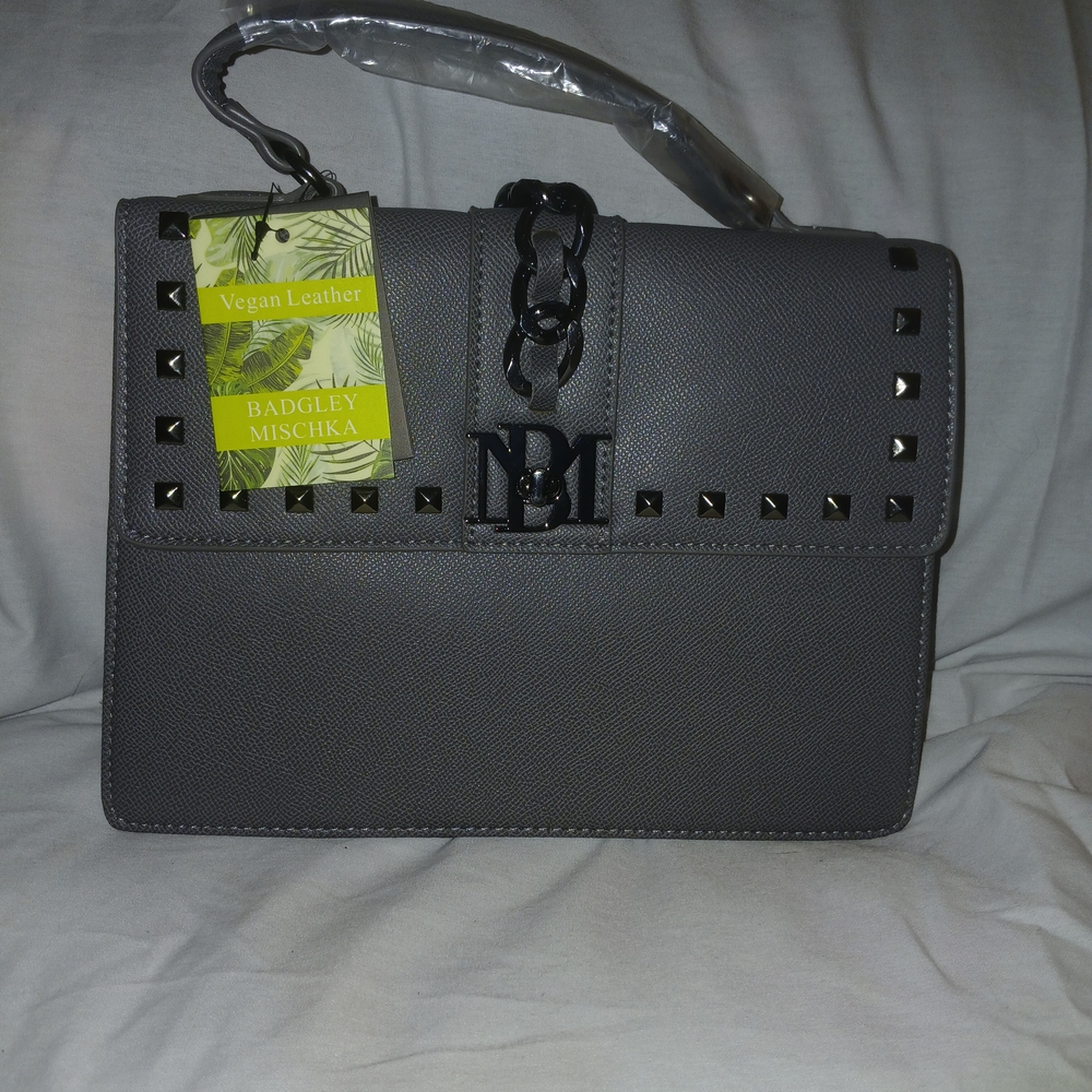Badgley Mischka Gray Studded Women's Bag
